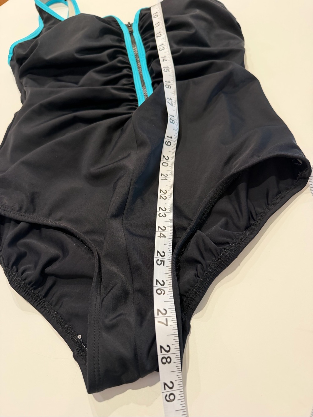 Reebok Black One-Piece Swimsuit with Turquoise Trim Women's Swim Size 12 - Picture 5 of 8